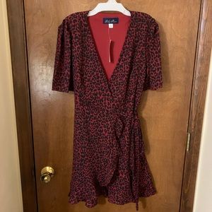 Francesca’s Leopard Wrap Mini Dress